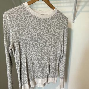 White/Gray Cheetah Print Sweater - A New Day